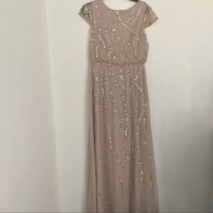 Adrianna Papell Champagne Dress. Size 6